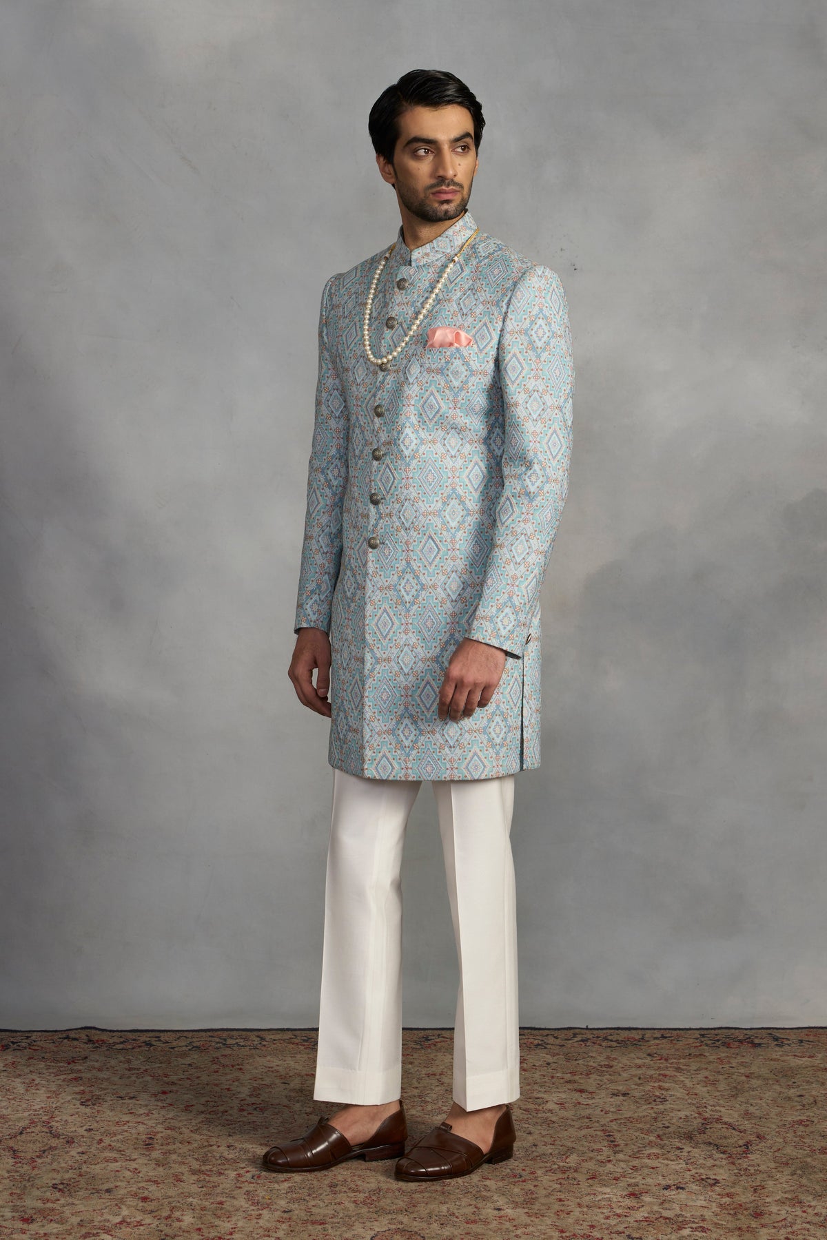 Gargee Designer's Mureed Aqua Indowestern Set Gargee