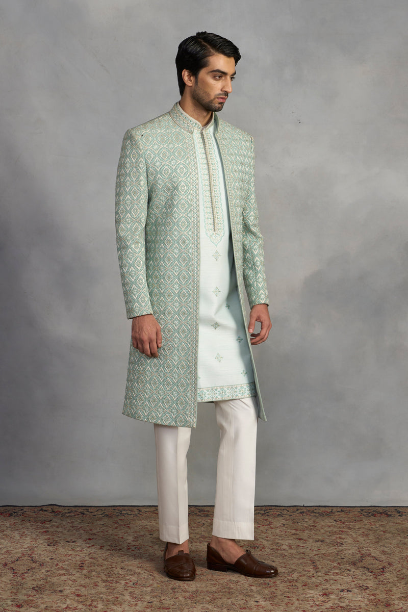 Gargee Designer's Zeb Mint Indowestern Set Gargee