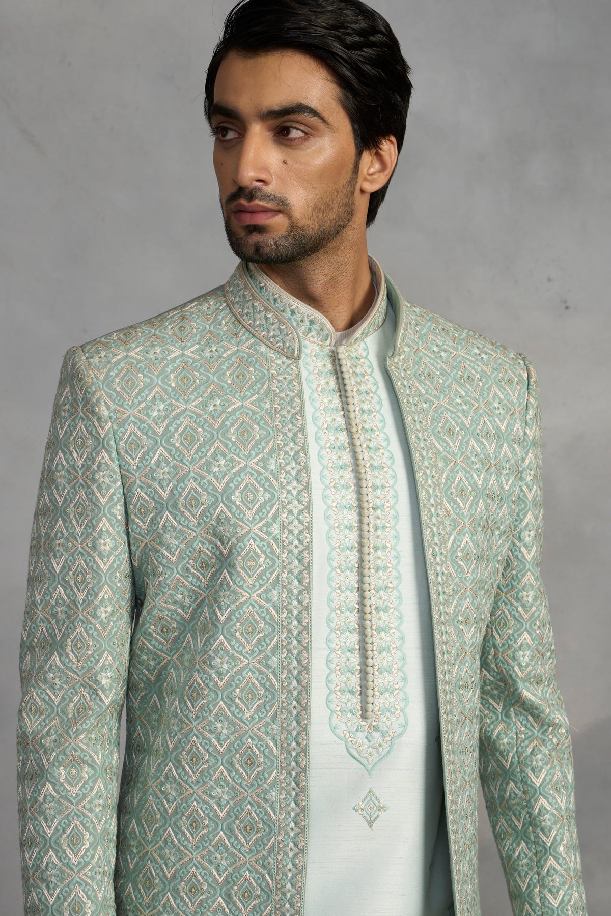 Gargee Designer's Zeb Mint Indowestern Set Gargee