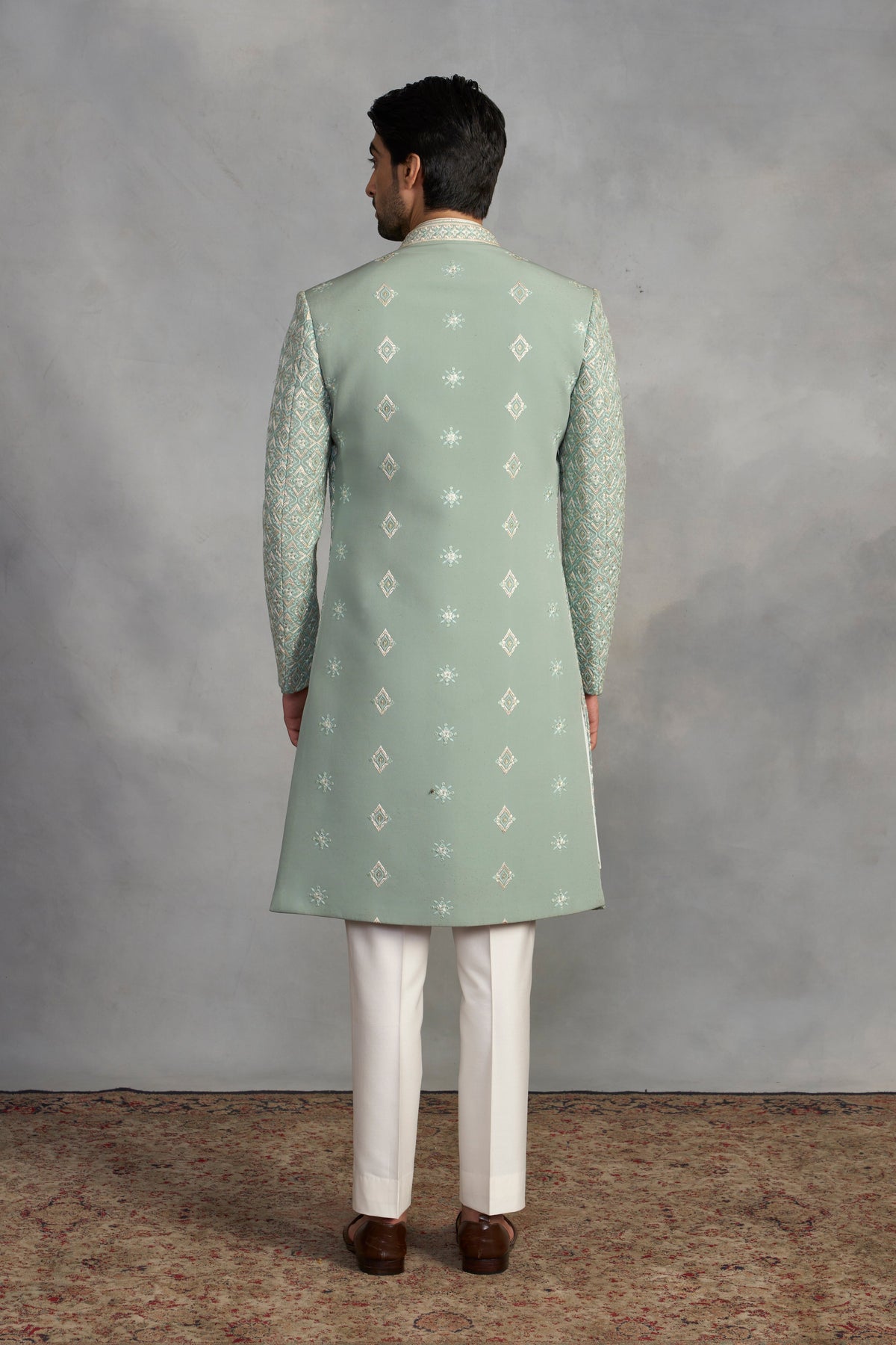 Gargee Designer's Zeb Mint Indowestern Set Gargee