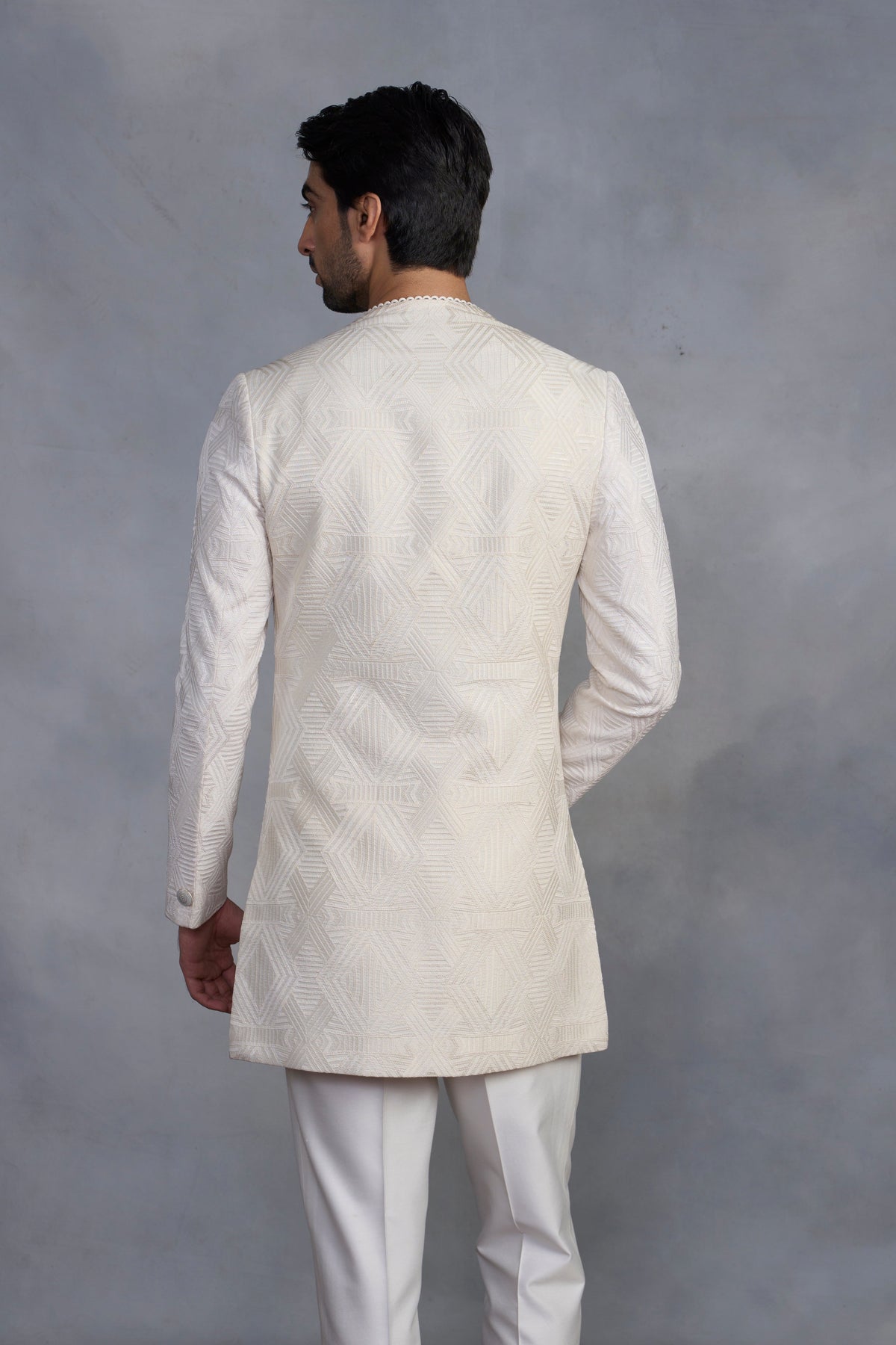 Gargee Designer's Chakori Off-White Indowestern Set Gargee