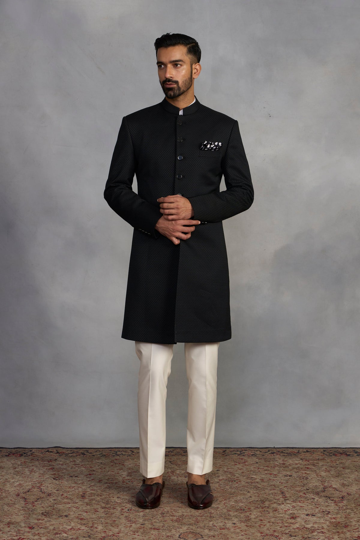 Gargee Designer's Suroor Noir Black Indowestern Set Gargee