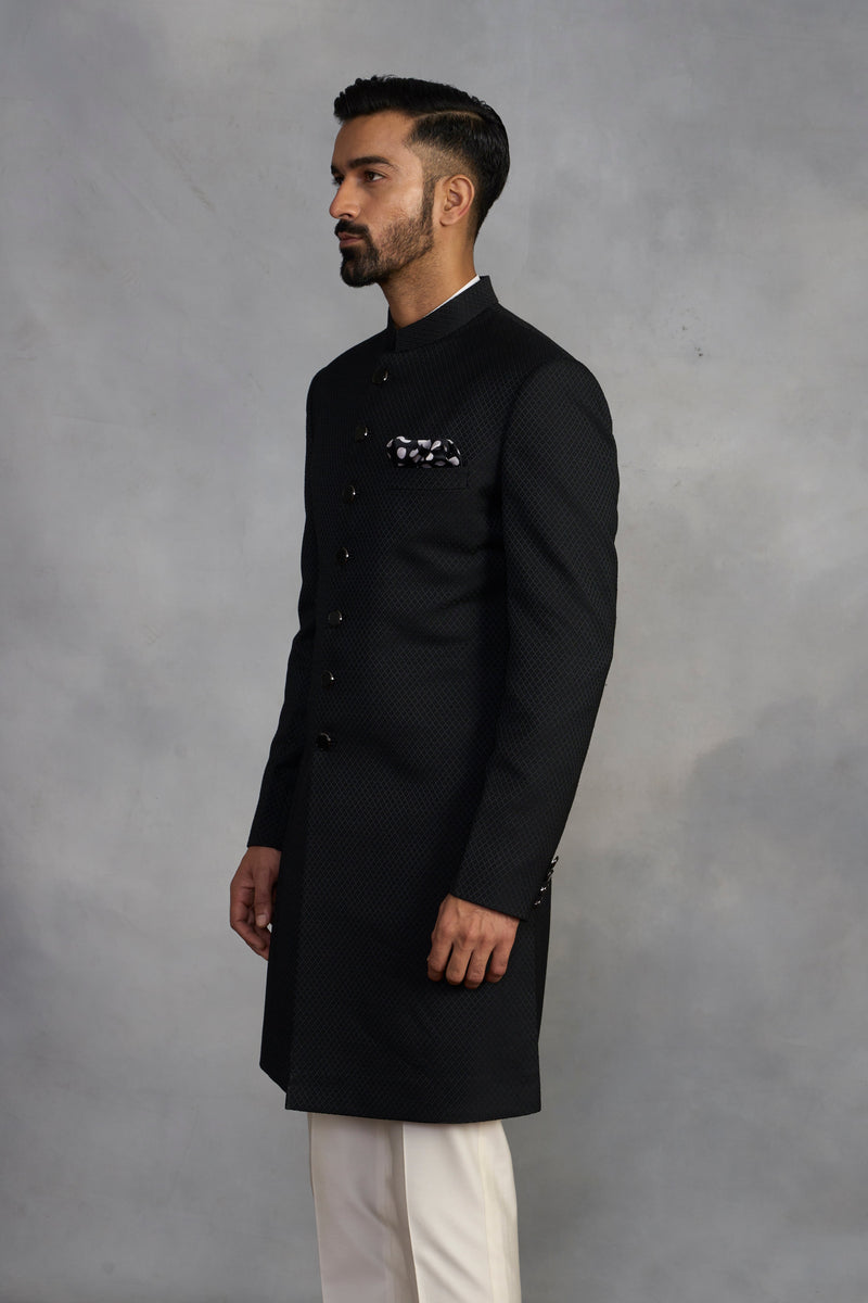 Gargee Designer's Suroor Noir Black Indowestern Set Gargee