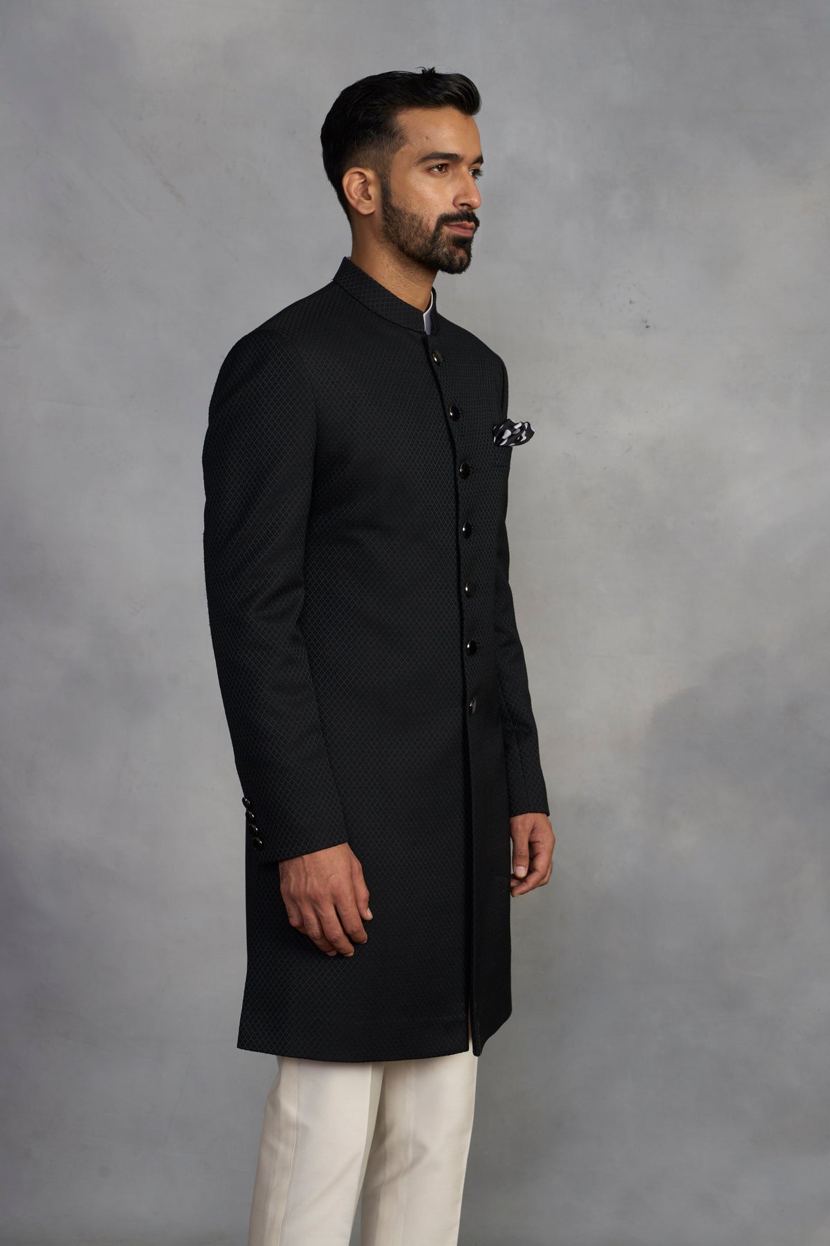 Gargee Designer's Suroor Noir Black Indowestern Set Gargee