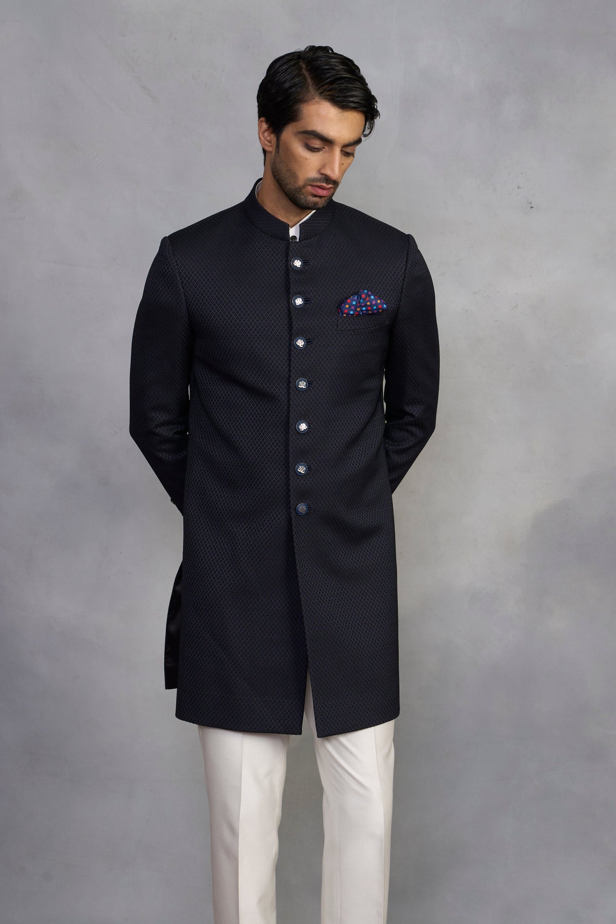 Gargee Designer's Mehmaan Blue Indowestern Set Gargee