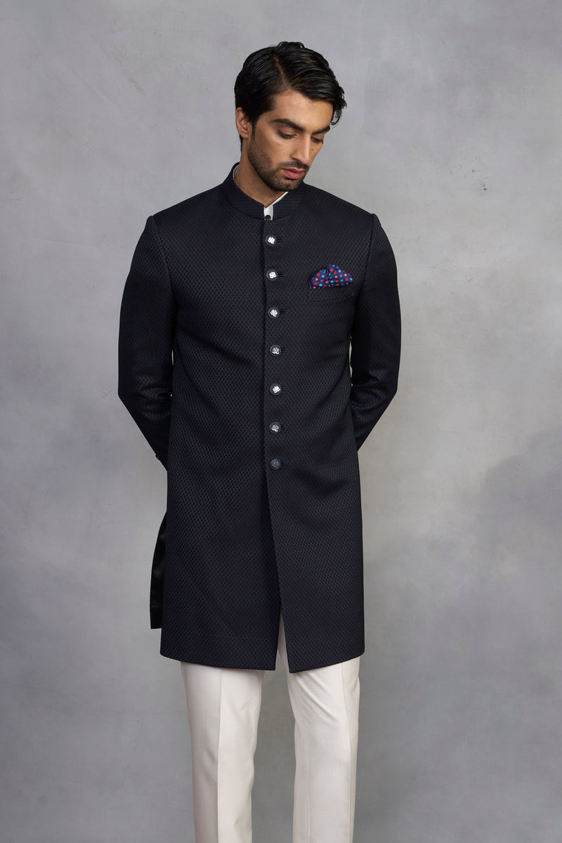 Gargee Designer's Mehmaan Blue Indowestern Set Gargee