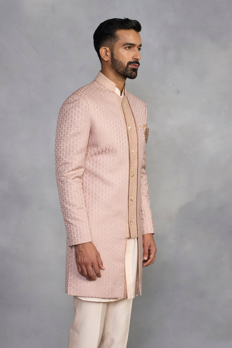 Gargee Designer's Khushnuma Peach Indowestern Gargee