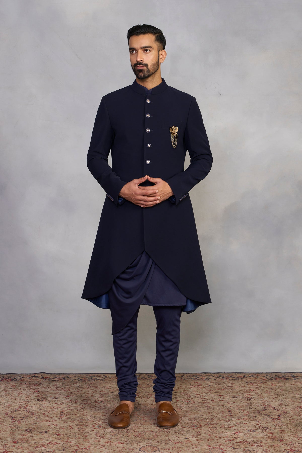 Gargee Designer's Saaya Navy Indowestern Set Gargee