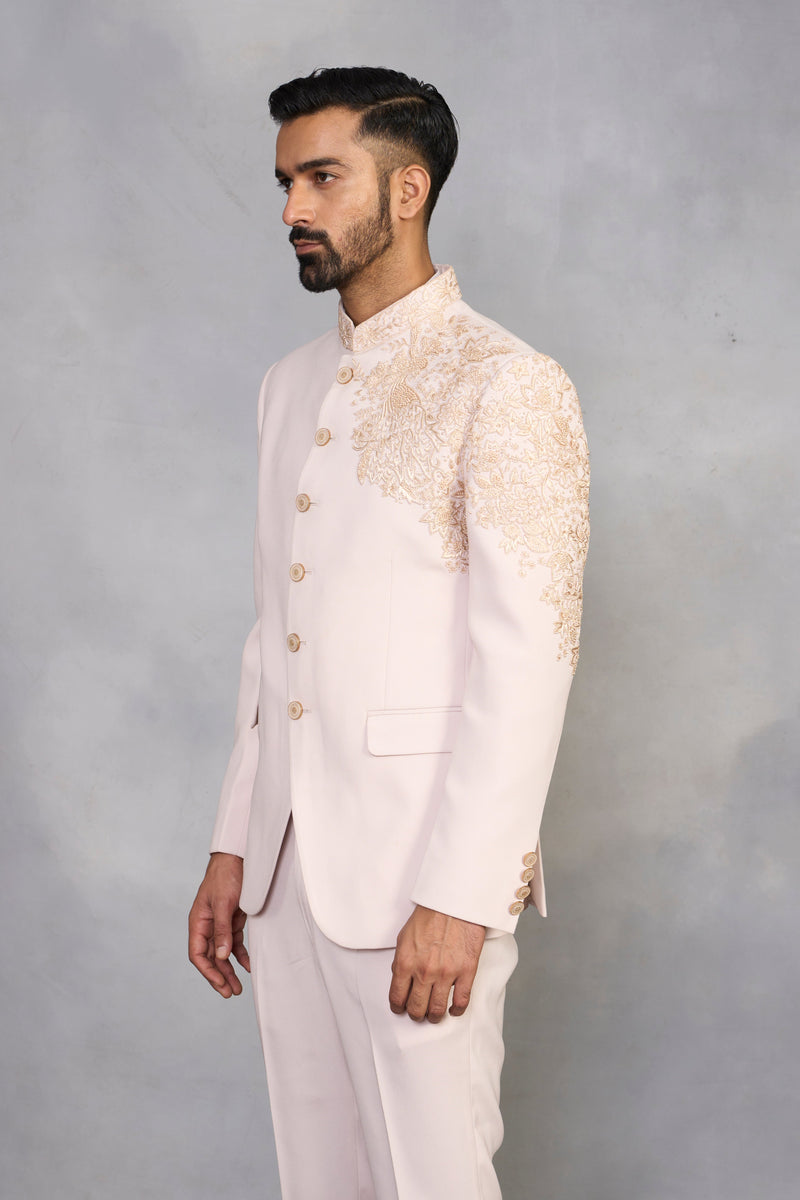Gargee Designer's Mehtab Peach Jodhpuri Set Gargee