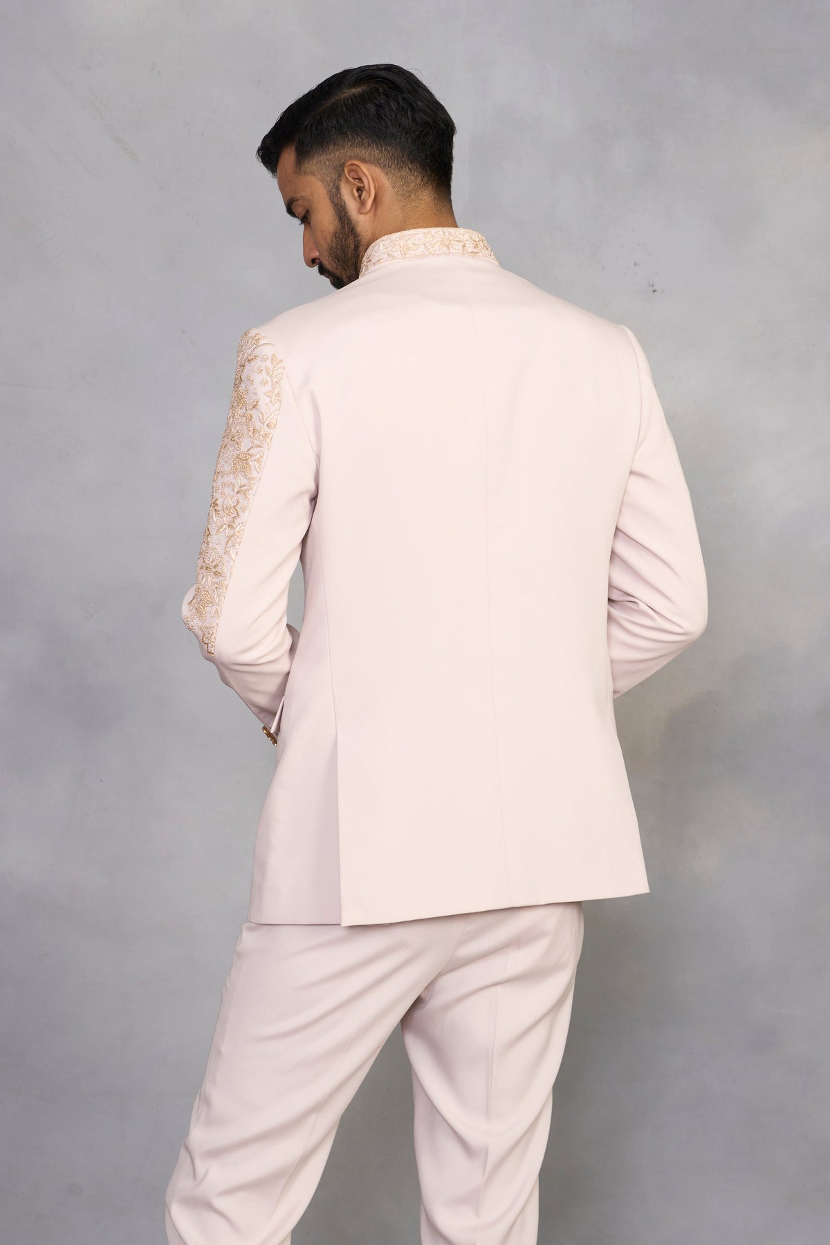 Gargee Designer's Mehtab Peach Jodhpuri Set Gargee