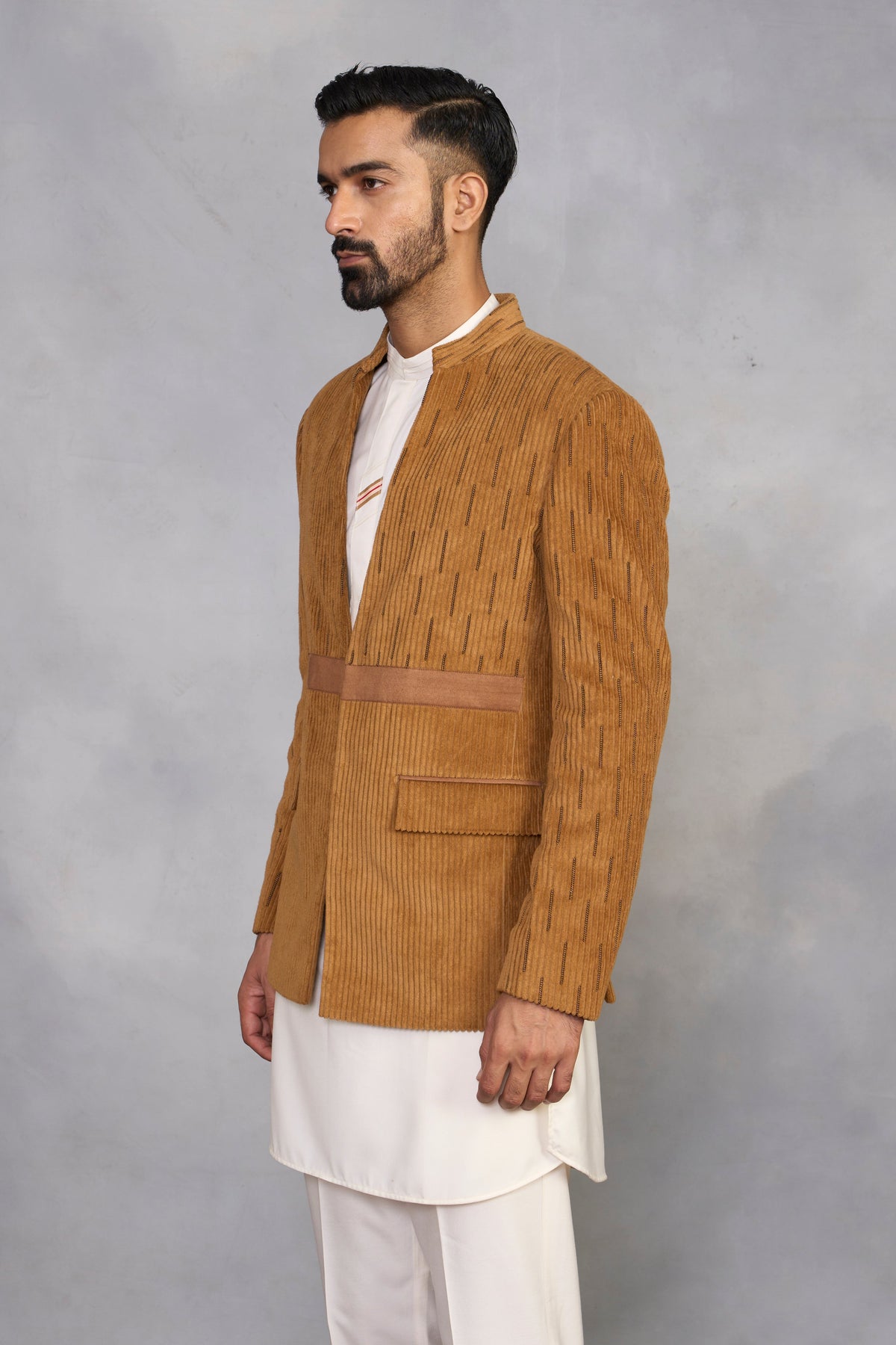 Gargee Designer's Ashk Camel Jodhpuri Set Gargee