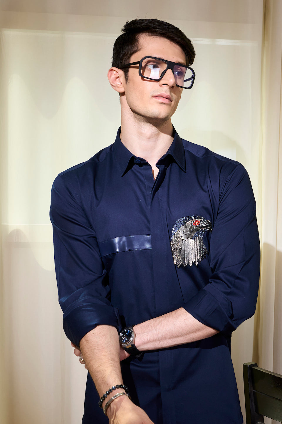 Gargee Designer's Blue Eagle Dress Shirt Gargee