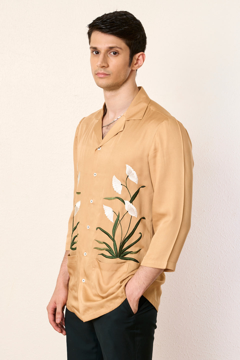 Gargee Designer's Mustard Botanic Plush Shirt Gargee