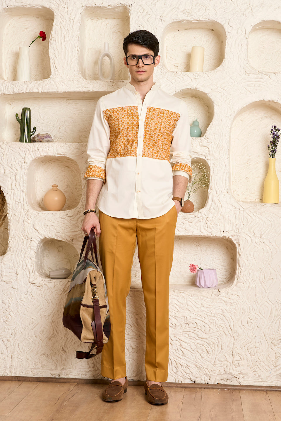 Gargee Designer's White Trinity Patch Shirt Gargee