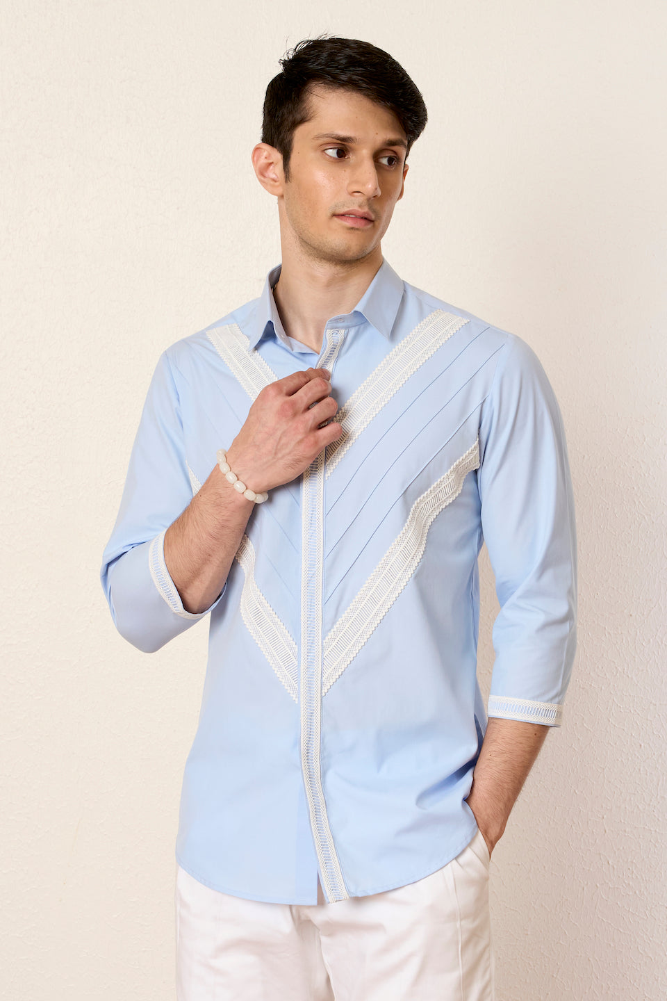 Gargee Designer's Sky Bifurcate Lace Shirt Gargee