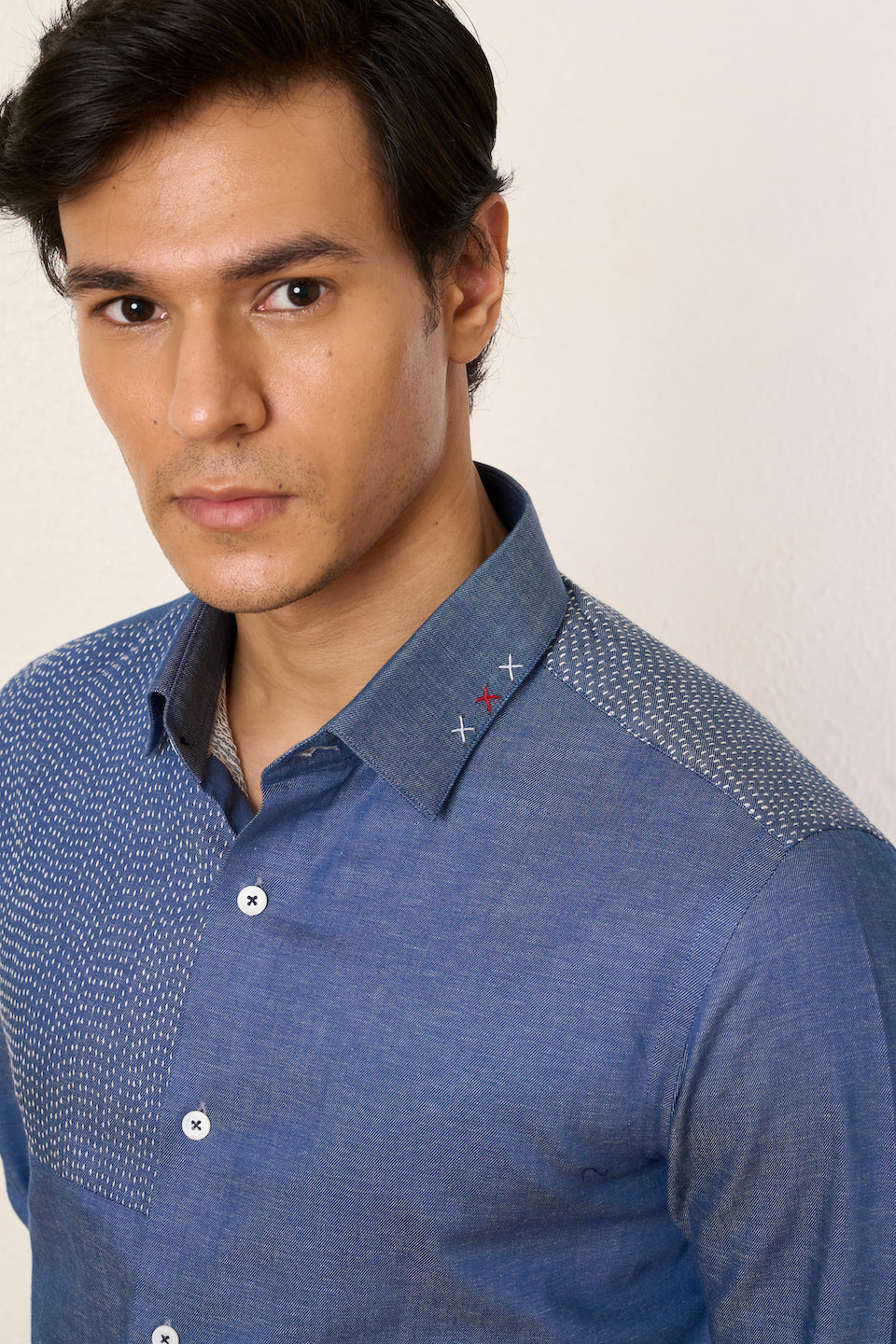 Gargee Designer's Classic Denim Kantha Shirt Gargee