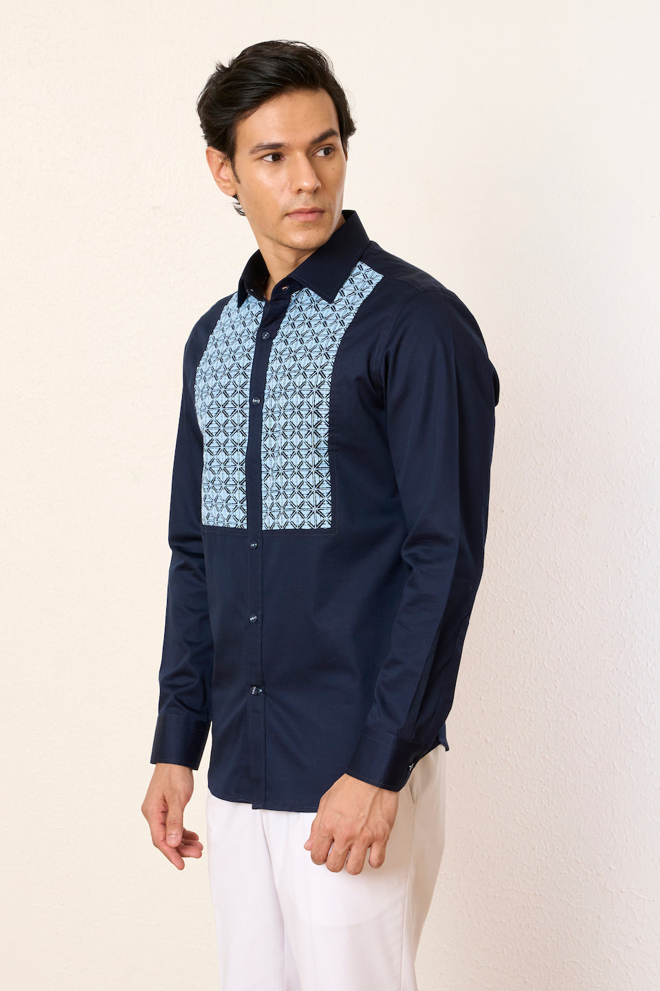 Gargee Designer's Blue Patch Work Shirt Gargee