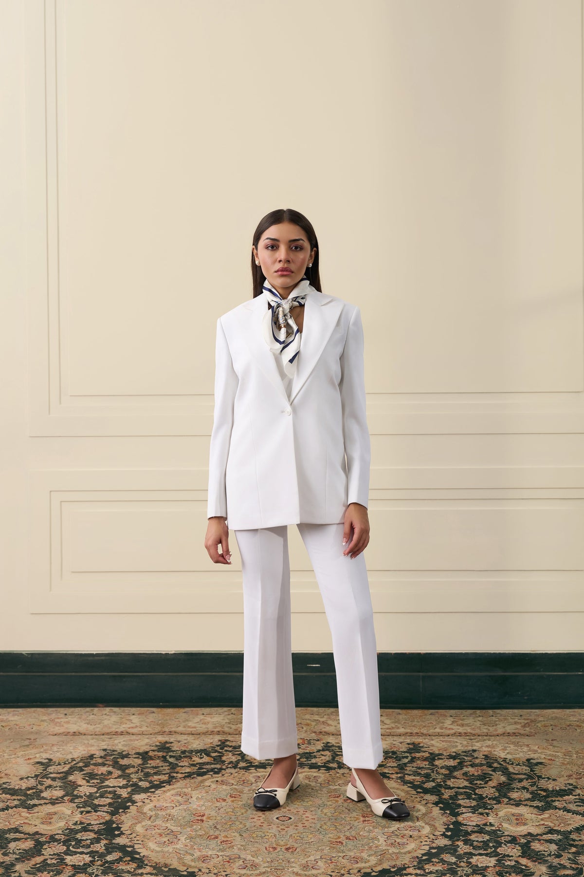 Ivory Minimalist Tailored Suit Gargee