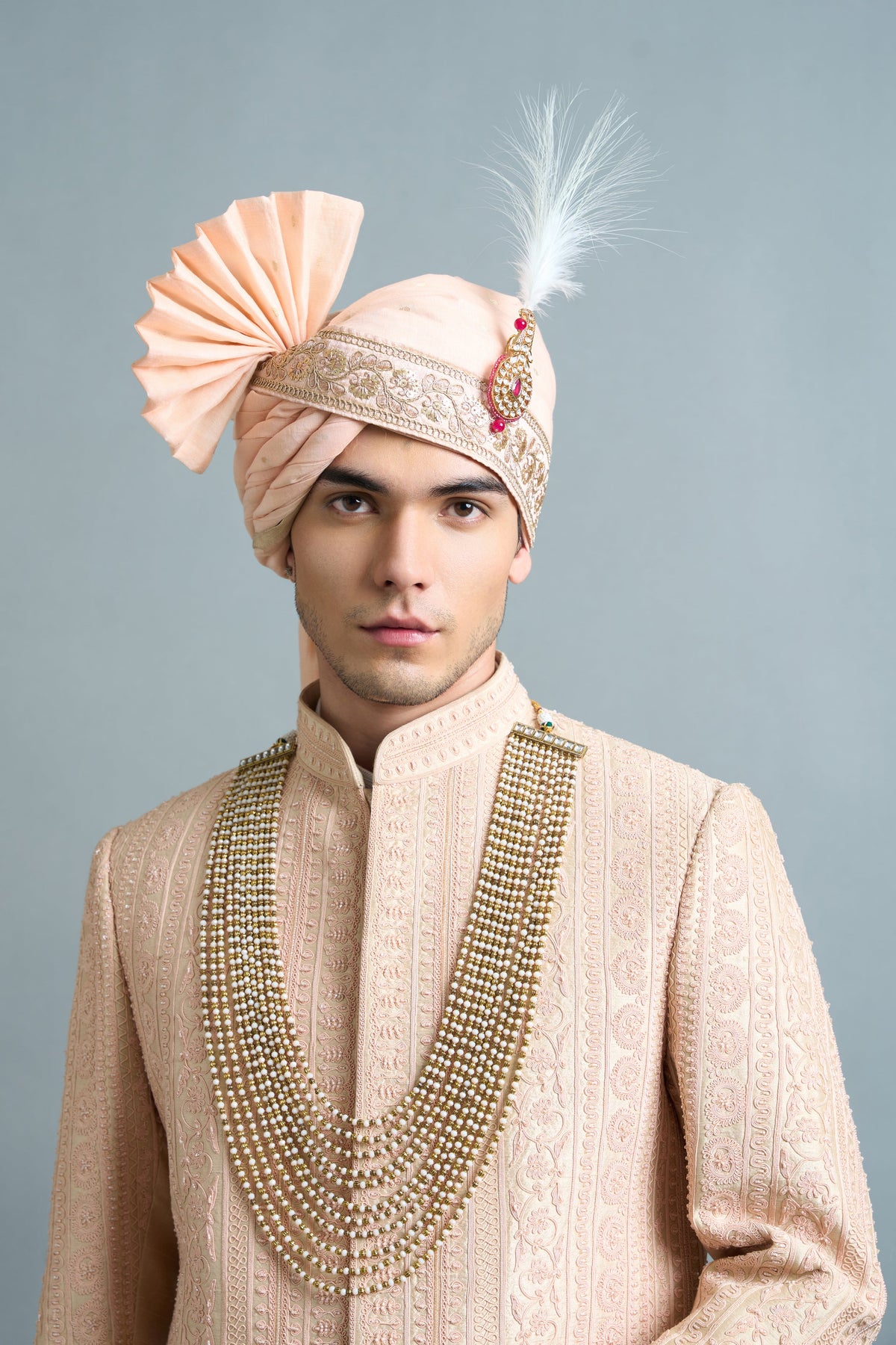 Gargee Designers Hridaan Peach Sherwani Gargee
