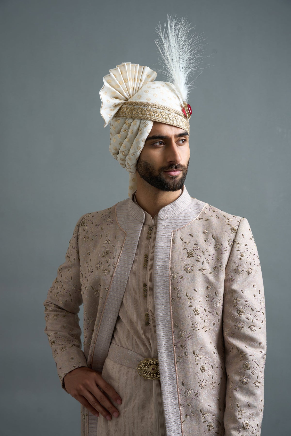 Gargee Designers Veer Rose Gold Sherwani Gargee