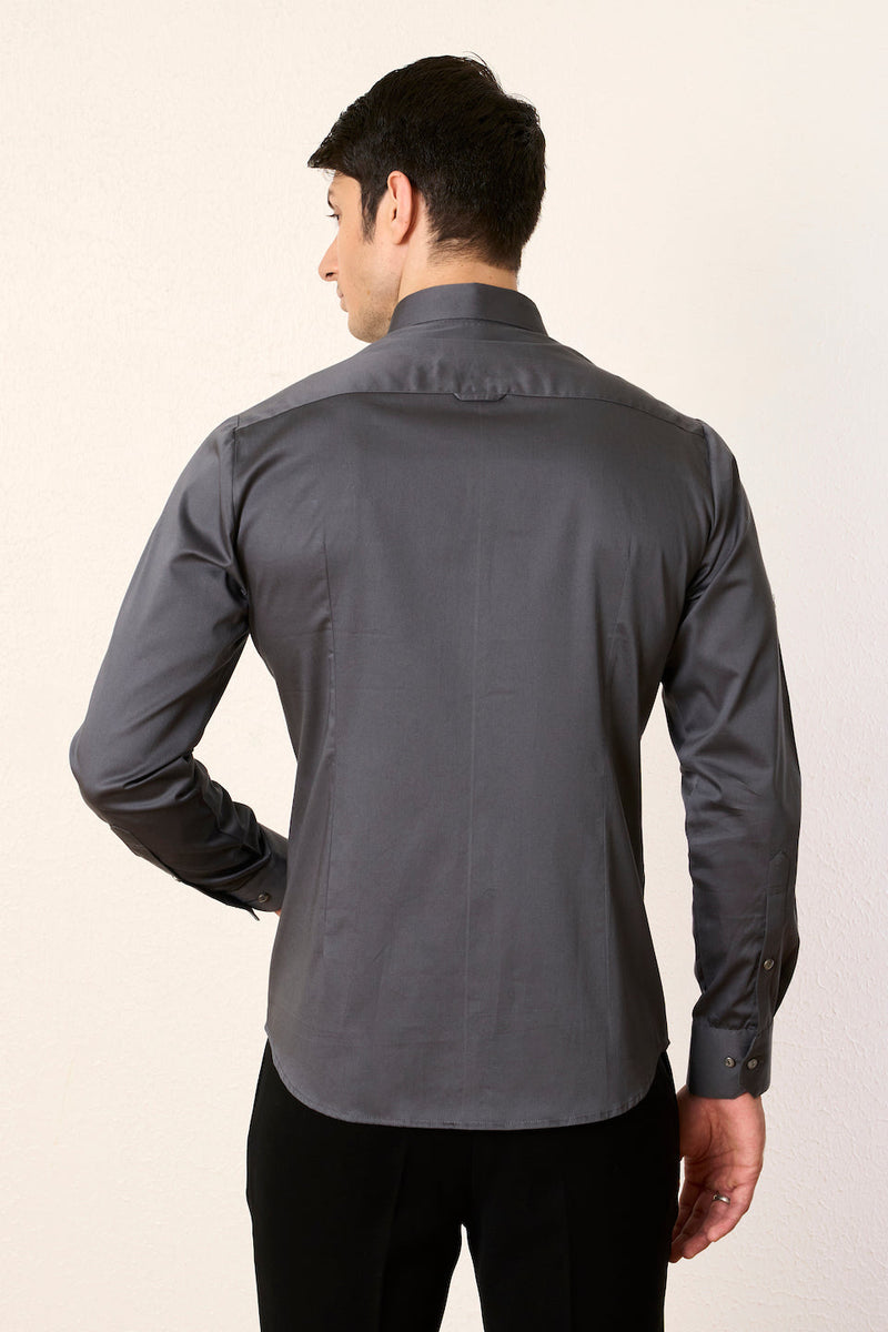 Gargee Designer's Grey Leopard Embroidered Shirt Gargee