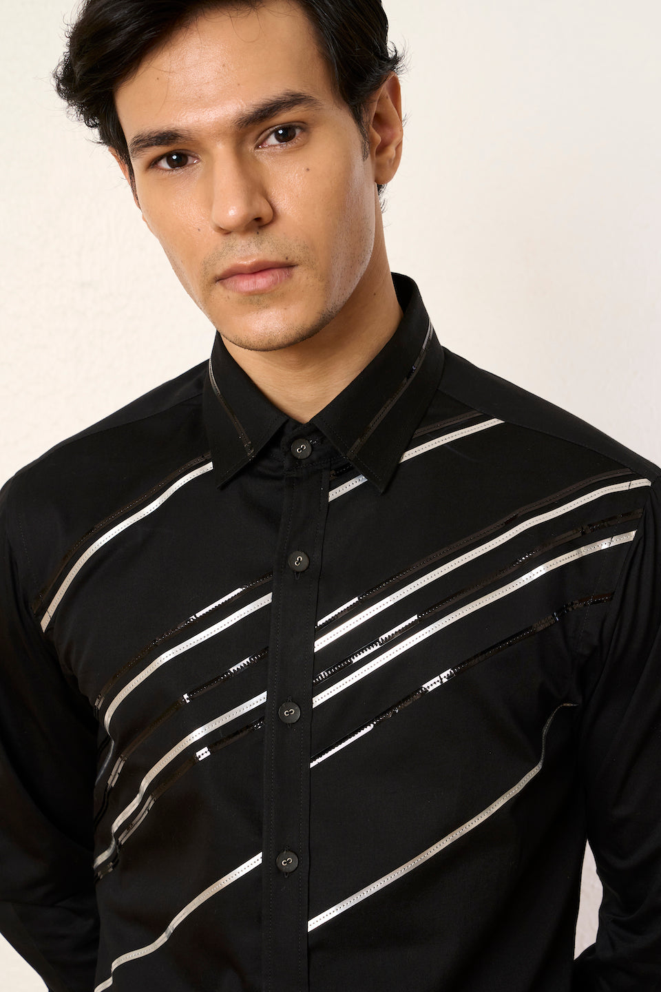 Gargee Designer's Black Dazzle Streak Shirt Gargee