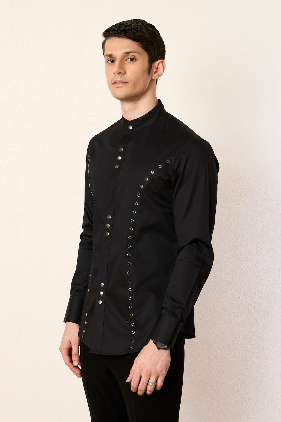 Gargee Designer's Black Bling Eyelet Shirt Gargee