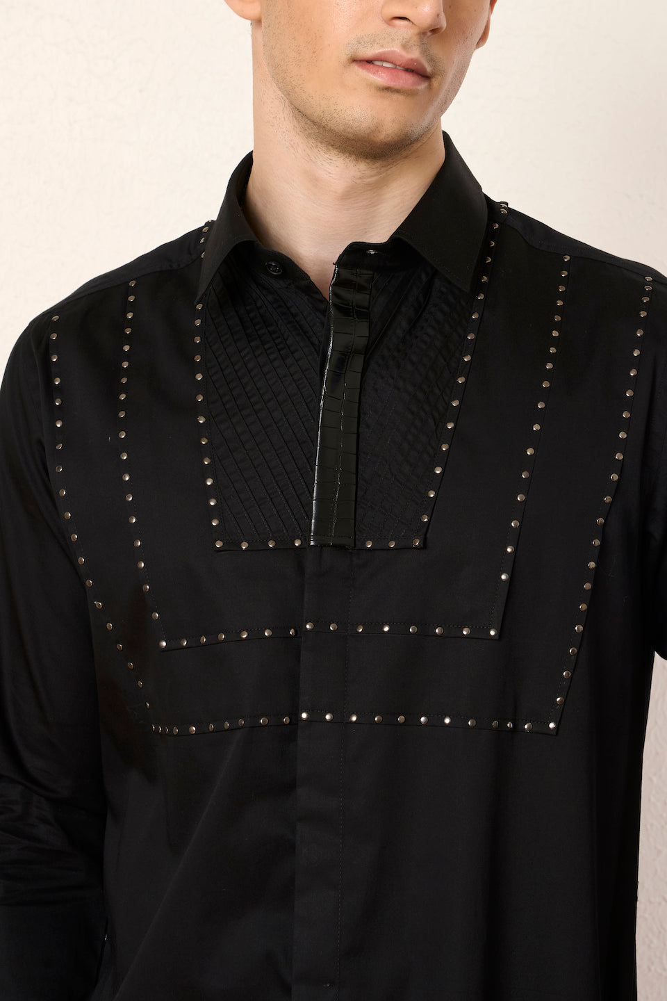 Gargee Designer's Black Jewel Yoke Shirt Gargee