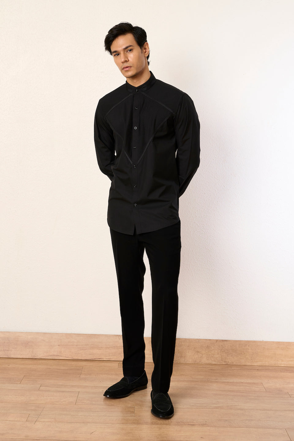 Gargee Designer's Black Pleat Please Shirt Gargee