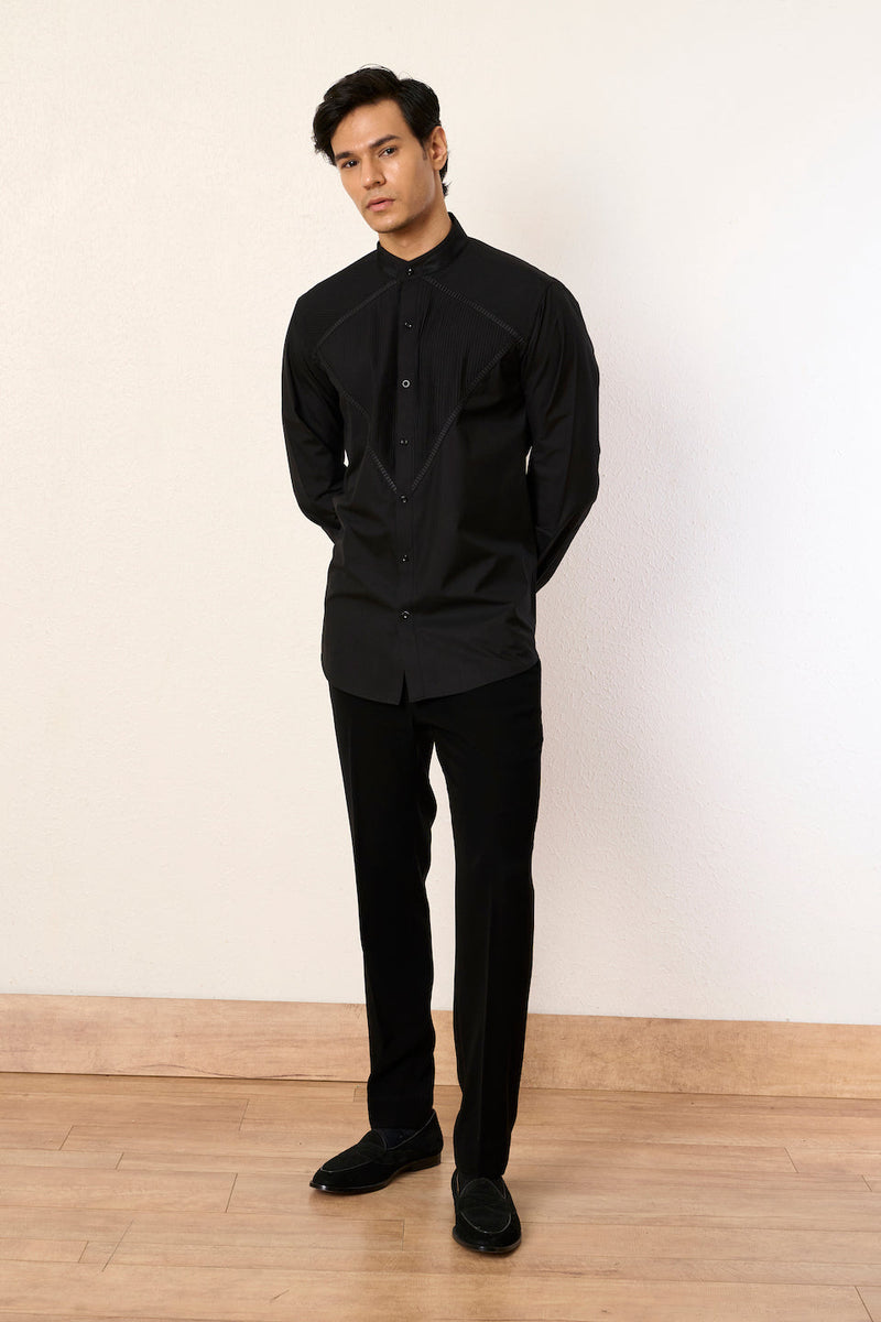 Gargee Designer's Black Pleat Please Shirt Gargee