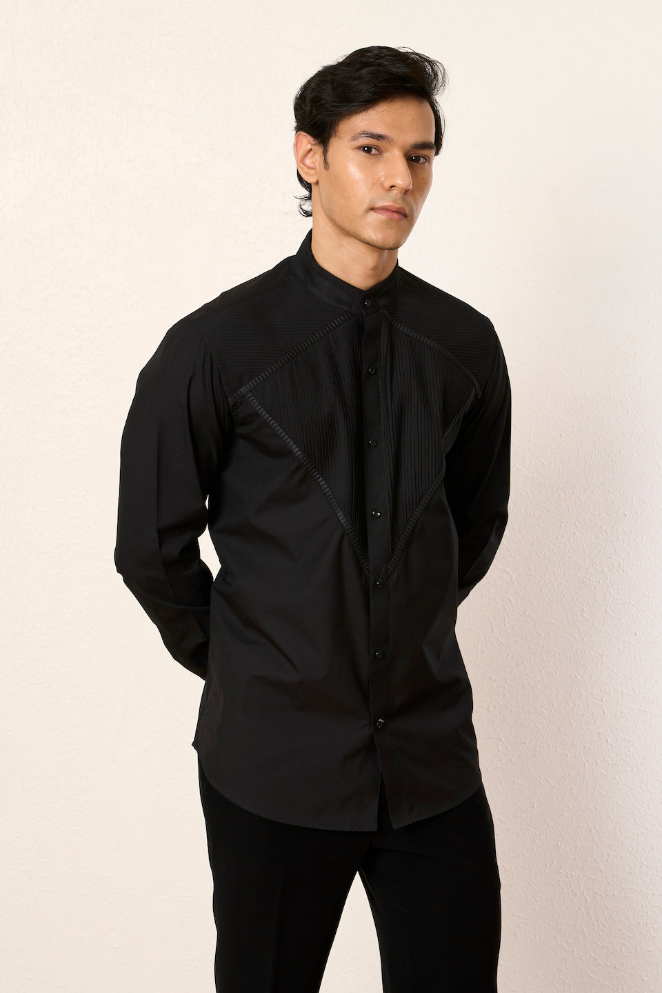 Gargee Designer's Black Pleat Please Shirt Gargee