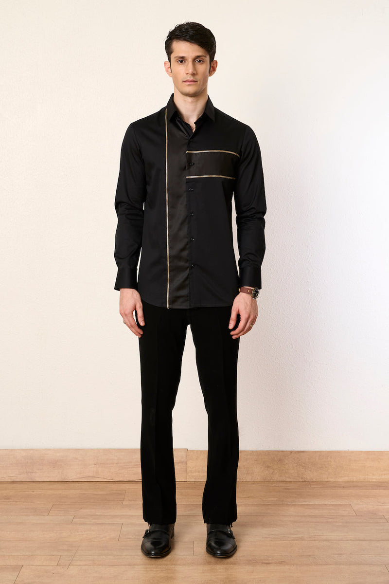 Gargee Designer's Black Chain Drop Shirt Gargee