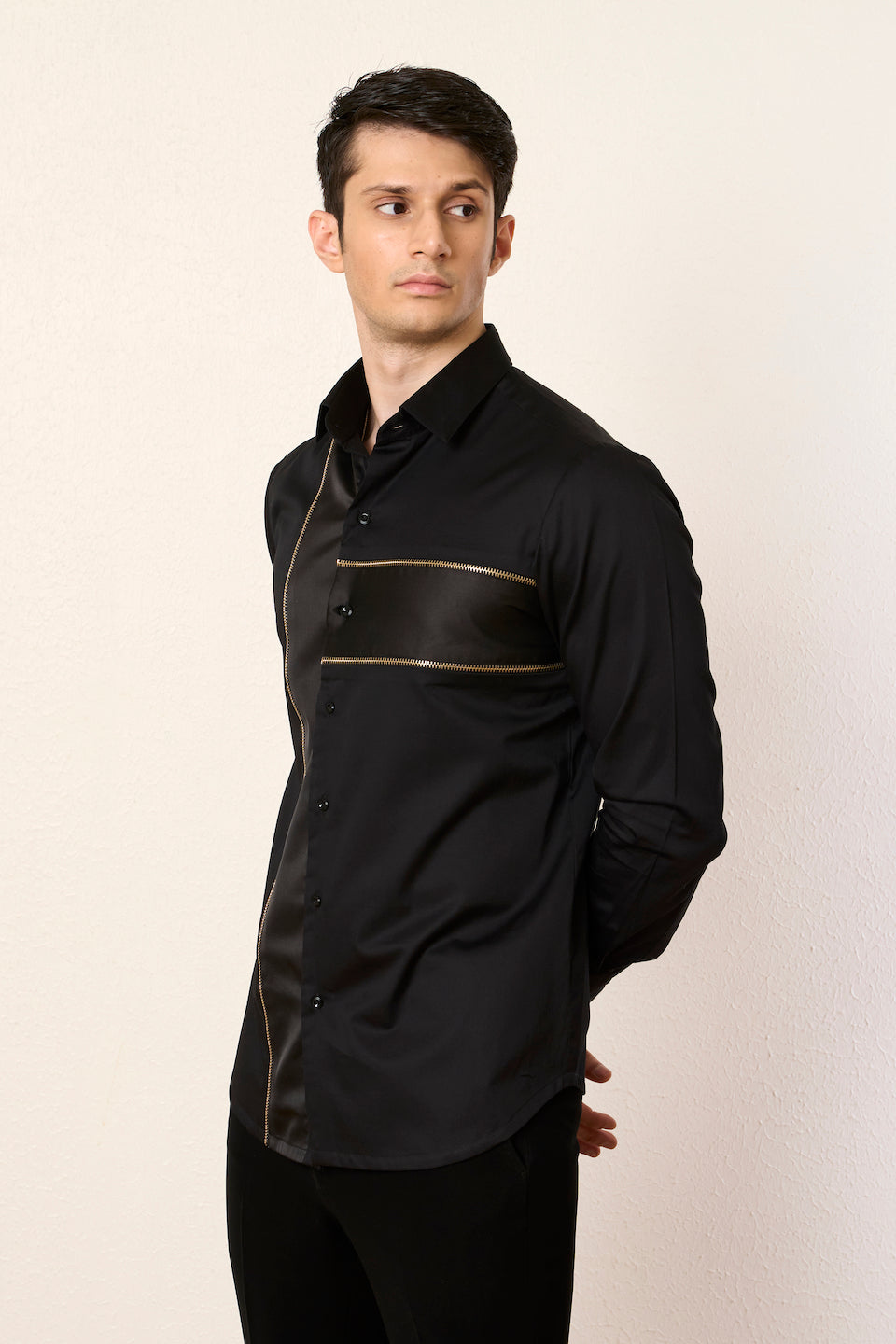 Gargee Designer's Black Chain Drop Shirt Gargee