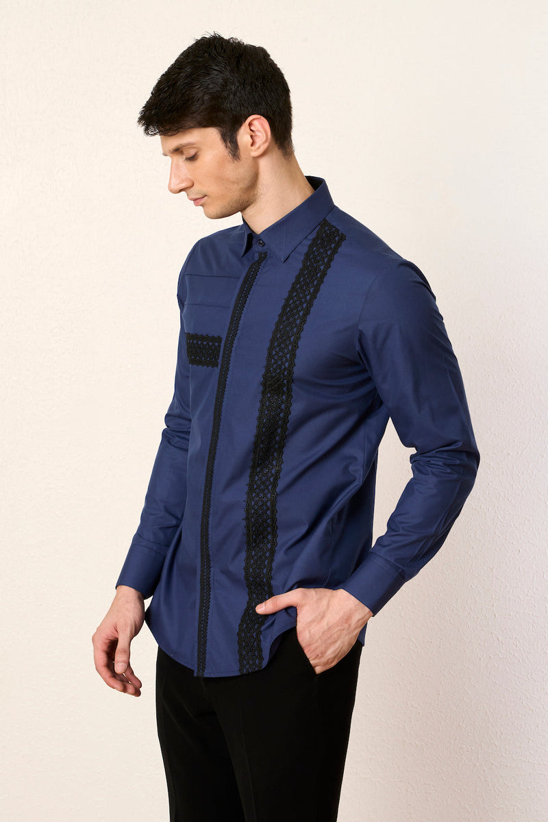 Gargee Designer's Midnight XY Lace Shirt Gargee