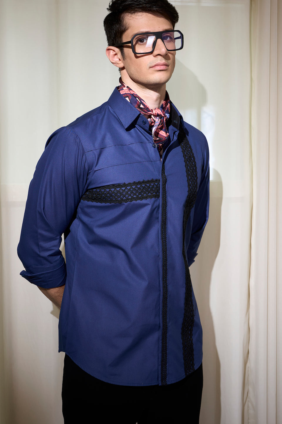 Gargee Designer's Midnight XY Lace Shirt Gargee
