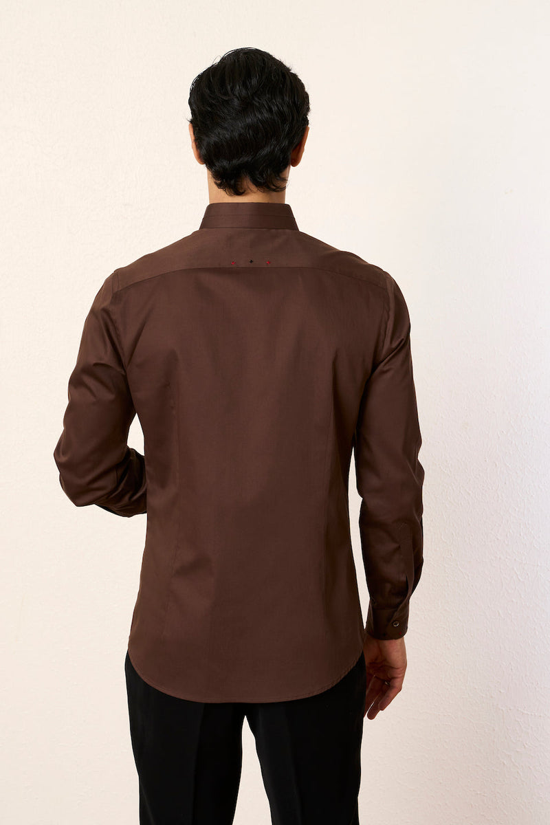 Gargee Designer's Brown Star Threadwork Shirt Gargee