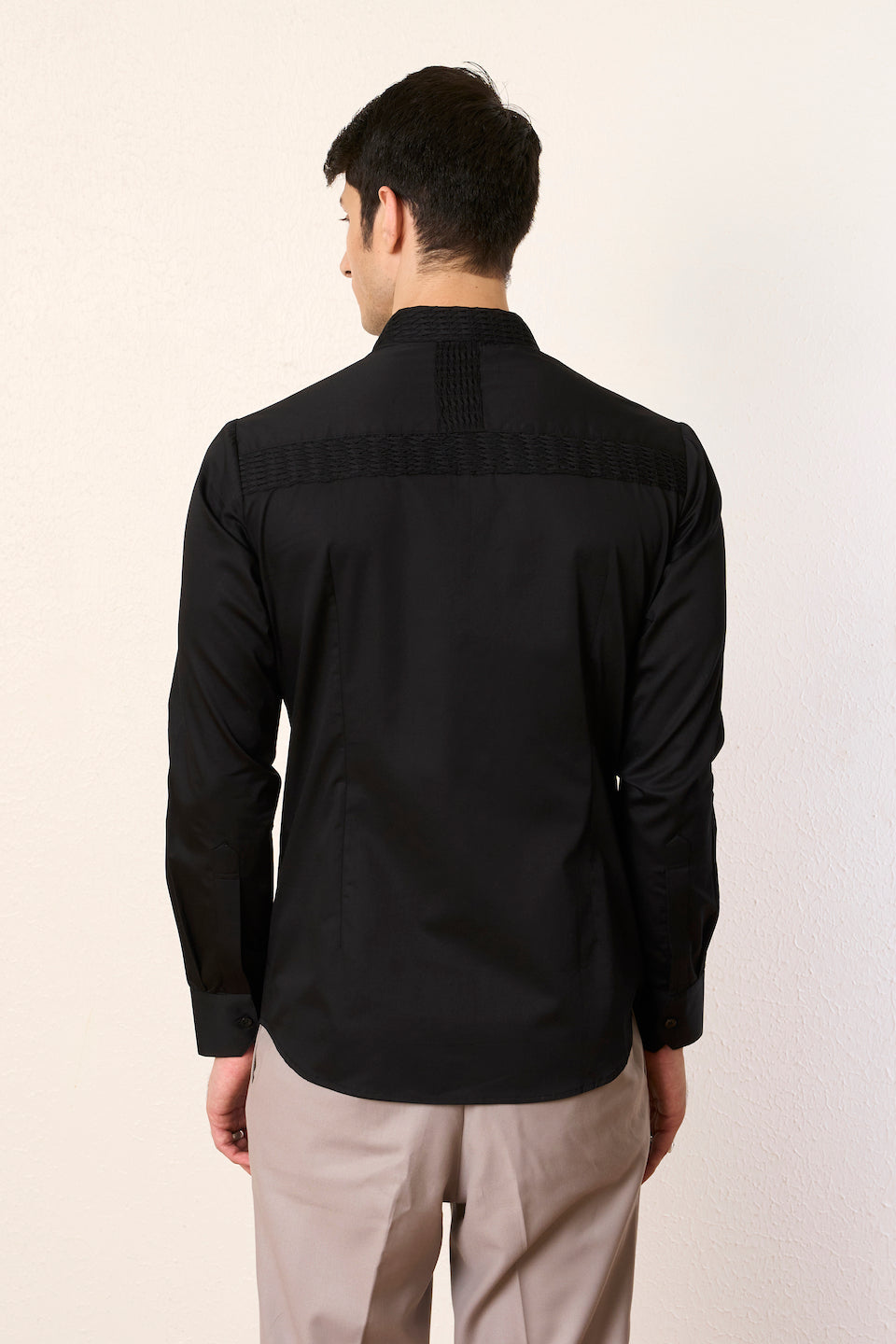 Gargee Designer's Black Tucked Social Shirt Gargee