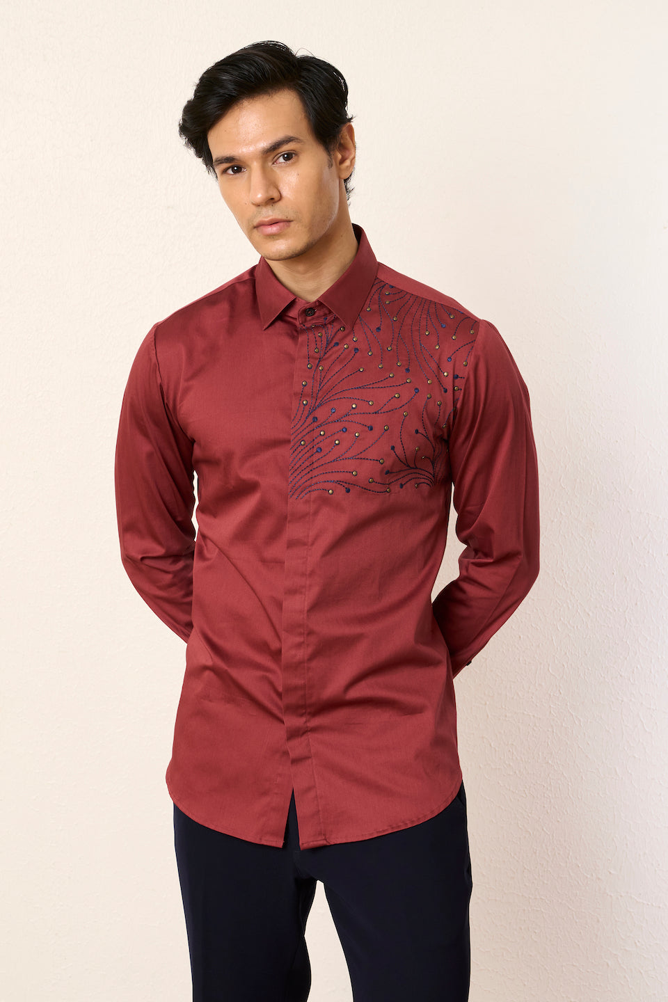 Gargee Designer's Red Split Ray Shirt Gargee