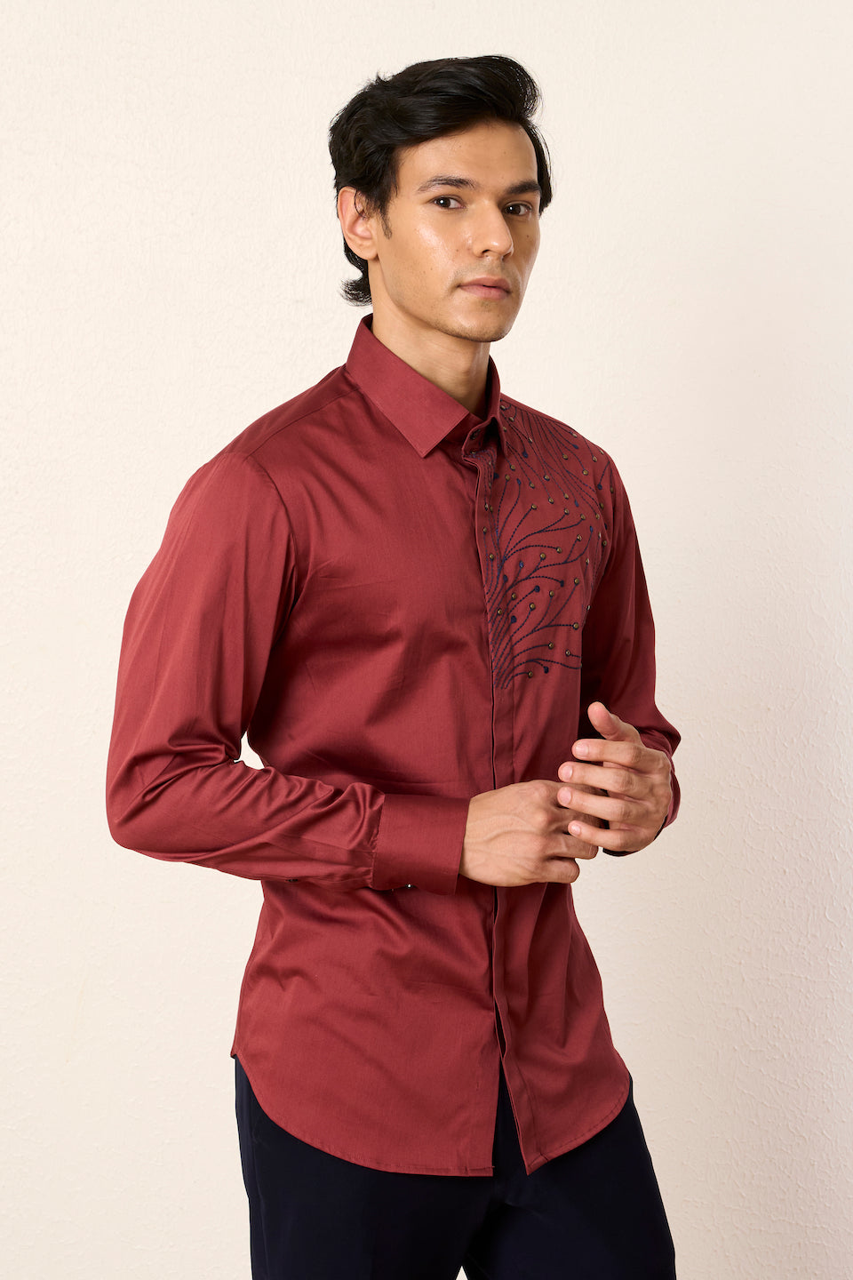Gargee Designer's Red Split Ray Shirt Gargee