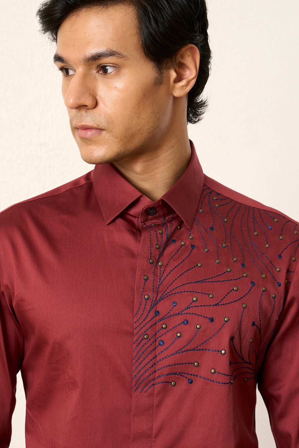 Gargee Designer's Red Split Ray Shirt Gargee