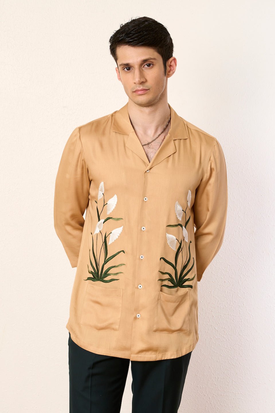 Gargee Designer's Mustard Botanic Plush Shirt Gargee