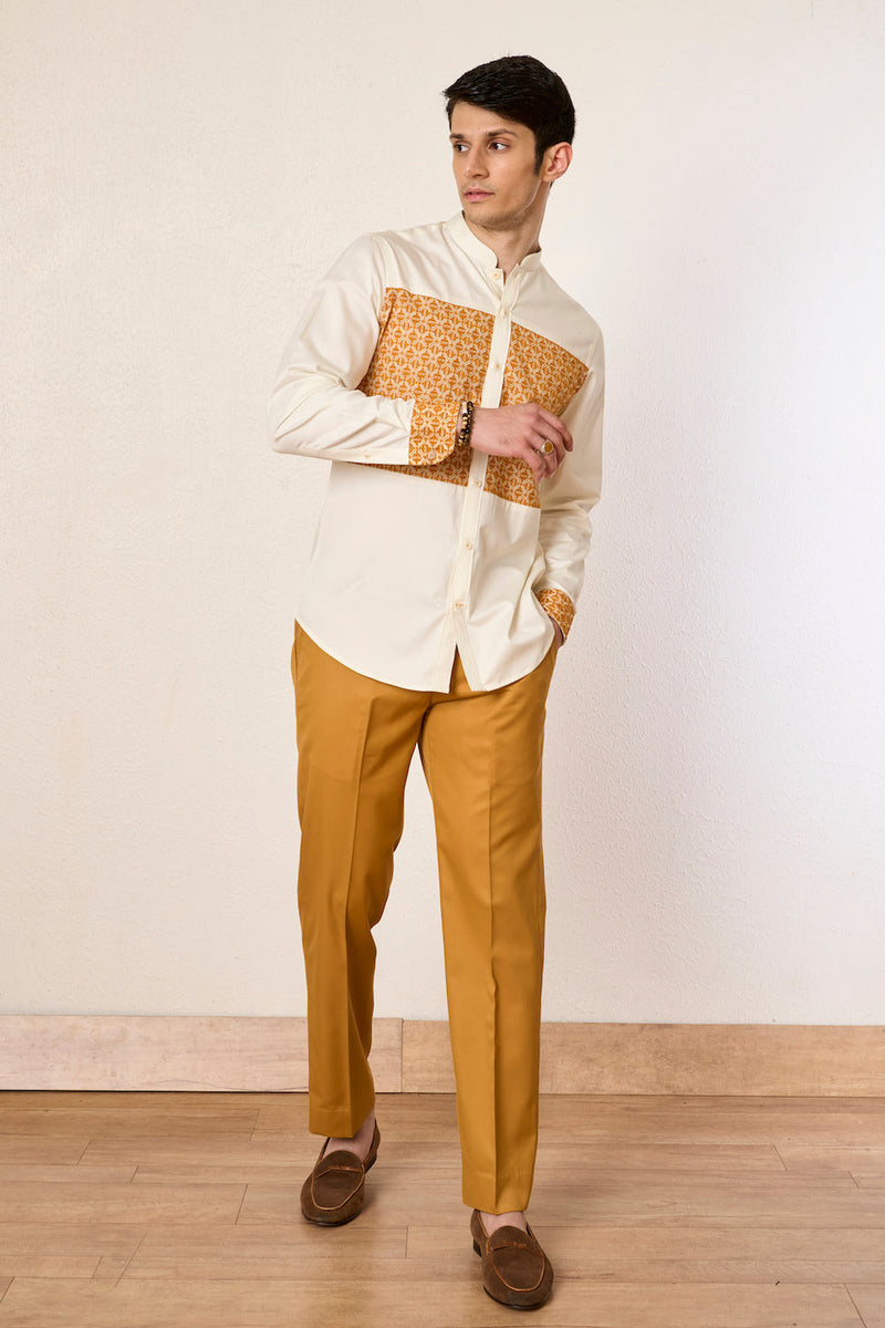 Gargee Designer's White Trinity Patch Shirt Gargee