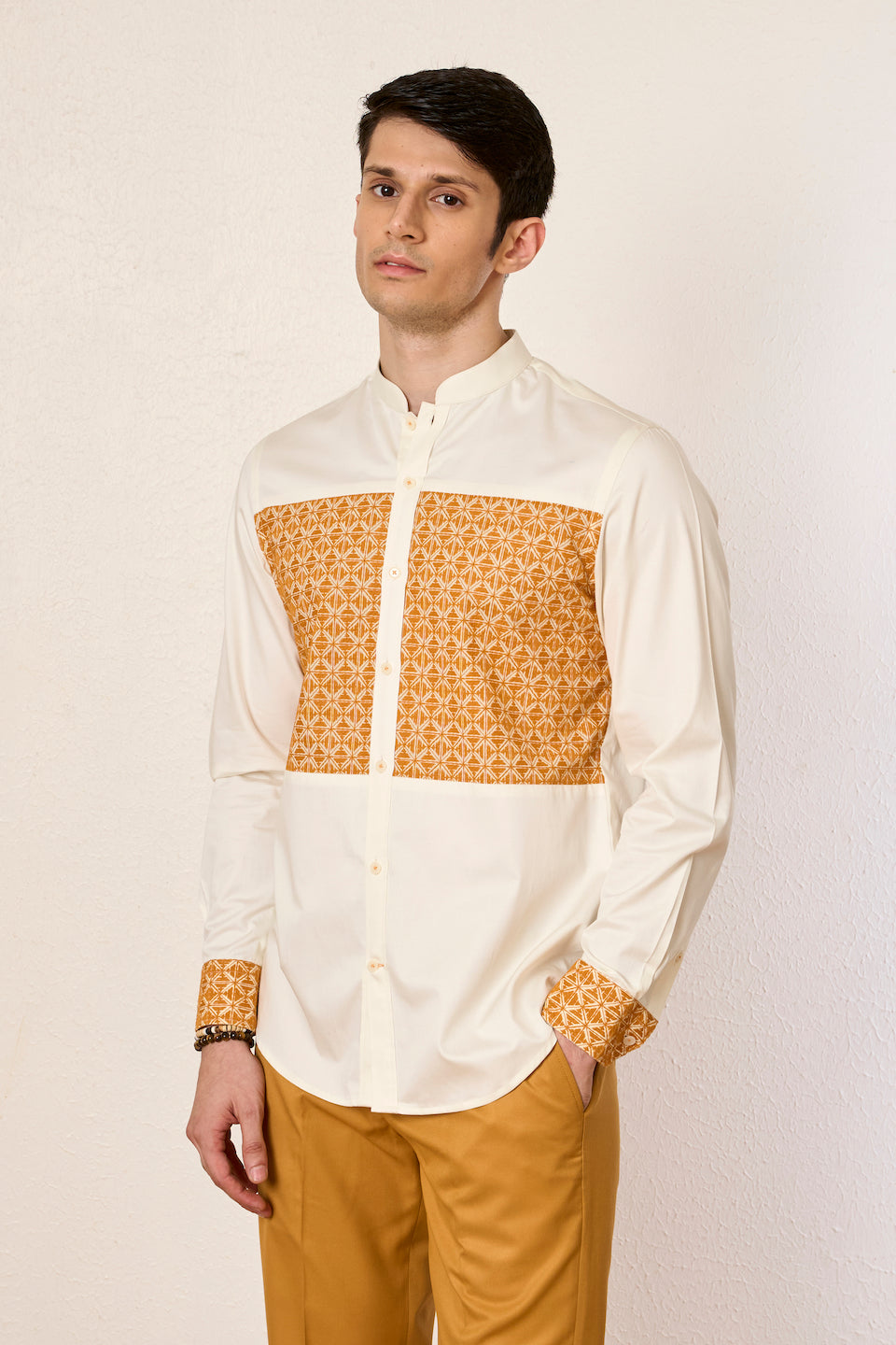 Gargee Designer's White Trinity Patch Shirt Gargee