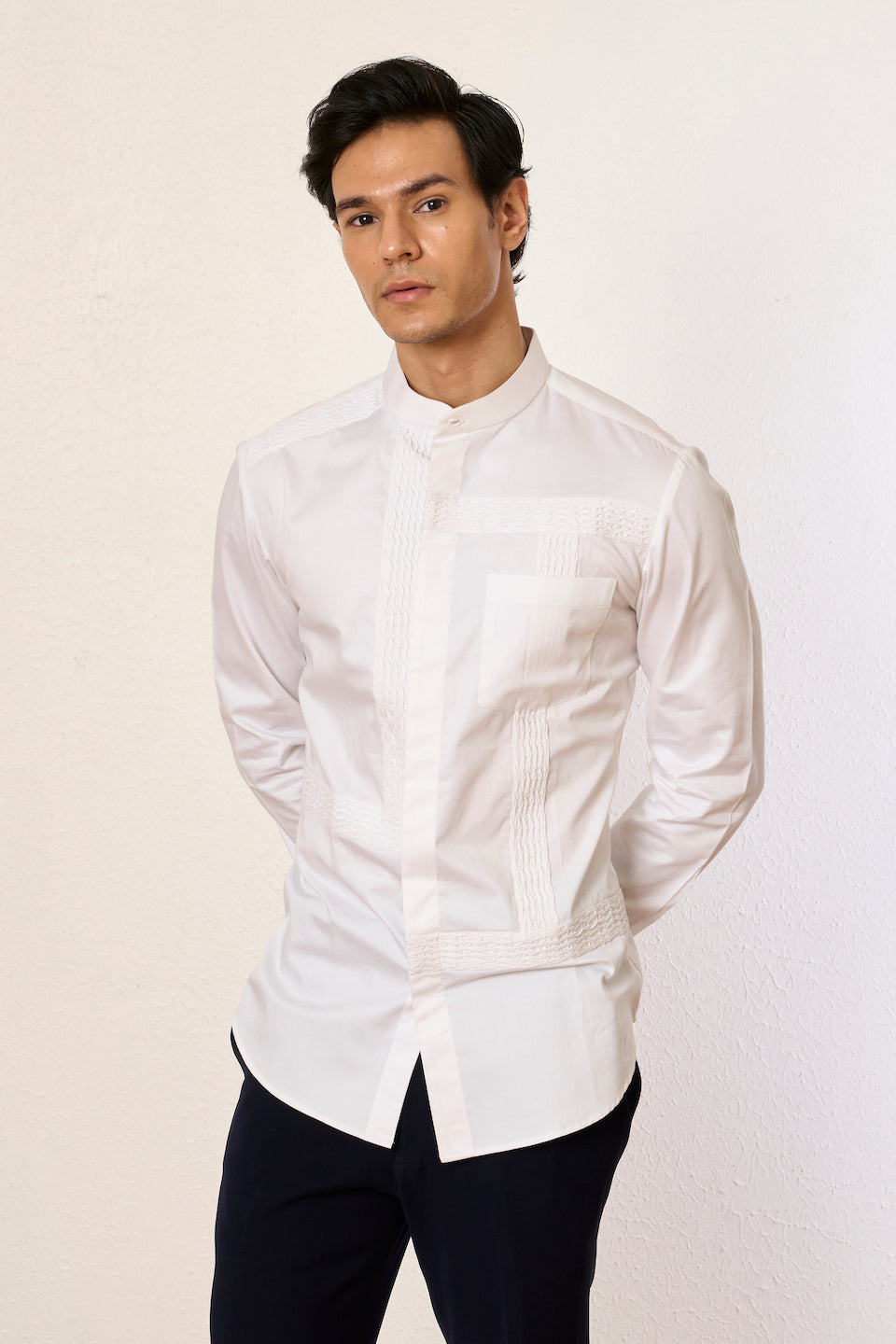 Gargee Designer's Black Tucked Spruce Shirt Gargee