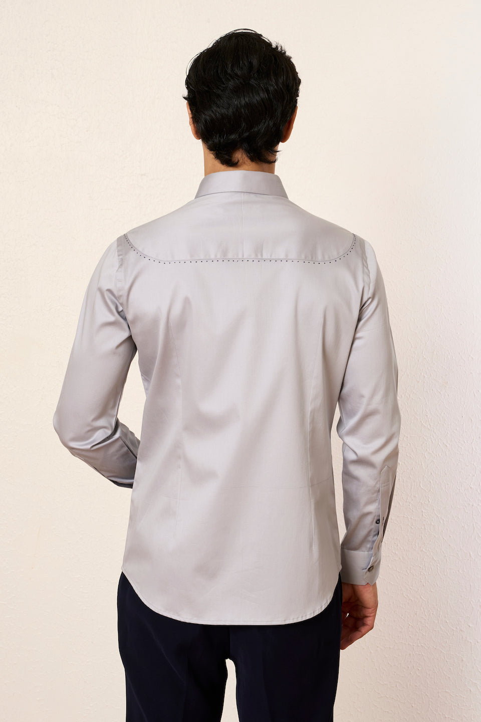 Gargee Designer's Grey Disk Brooch Shirt Gargee