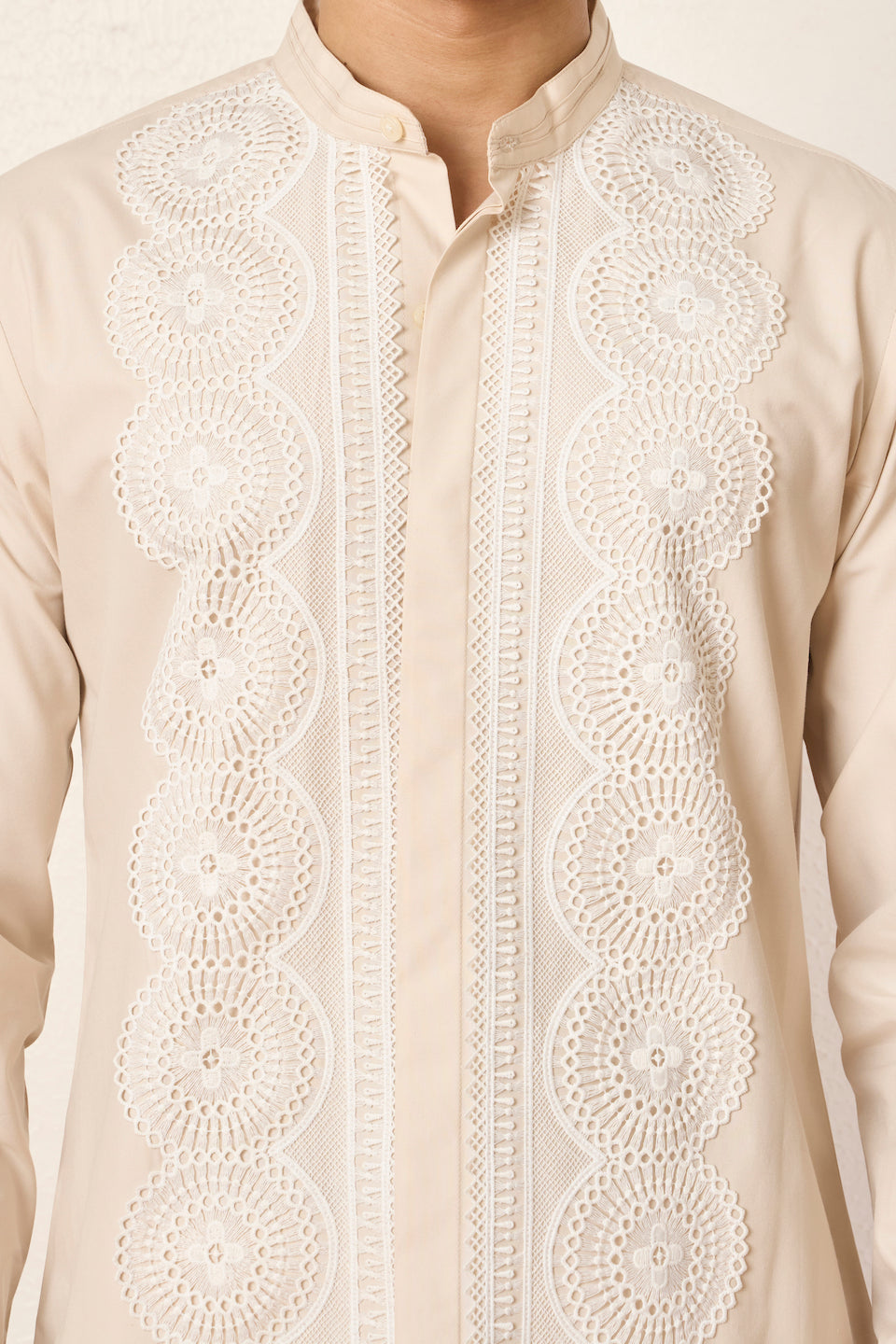Gargee Designer's Latte Lace Linear Shirt Gargee