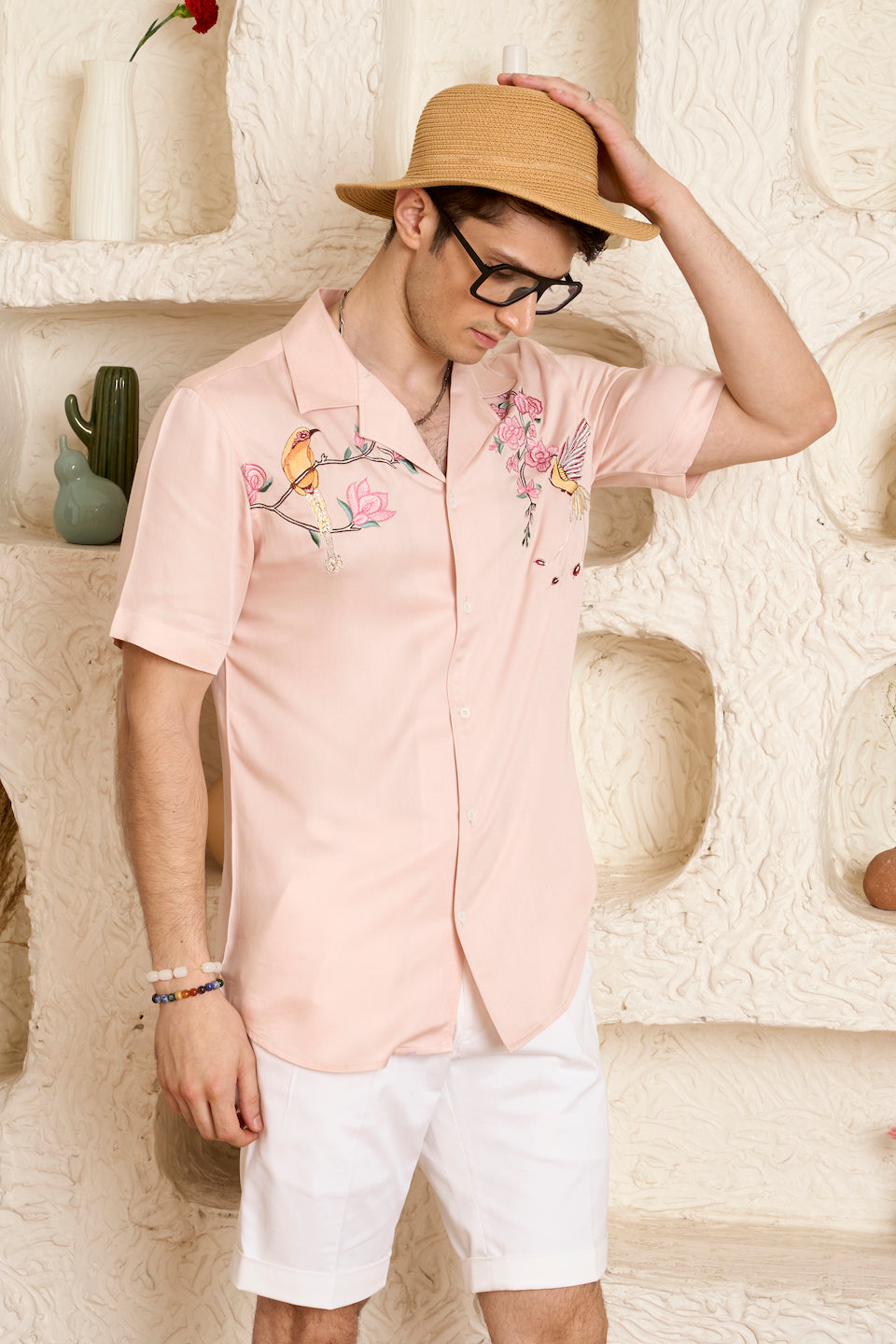 Gargee Designer's Peach Tropical Beach Shirt Gargee