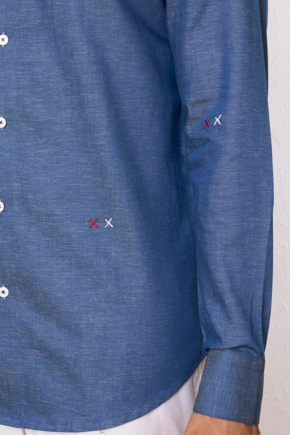 Gargee Designer's Classic Denim Kantha Shirt Gargee