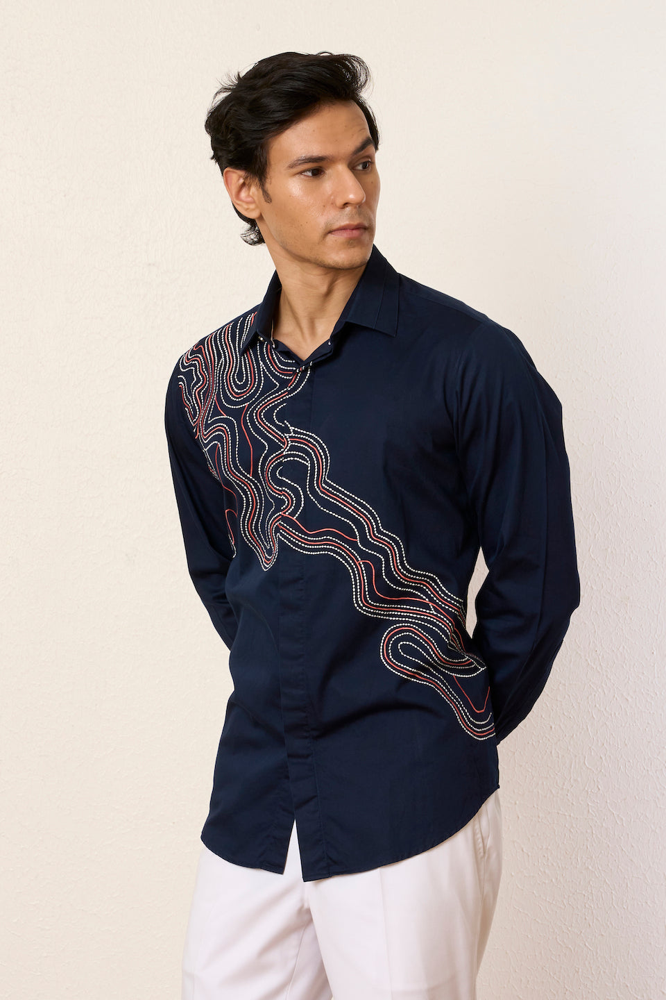 Gargee Designer's Blue Organic Yoke Shirt Gargee