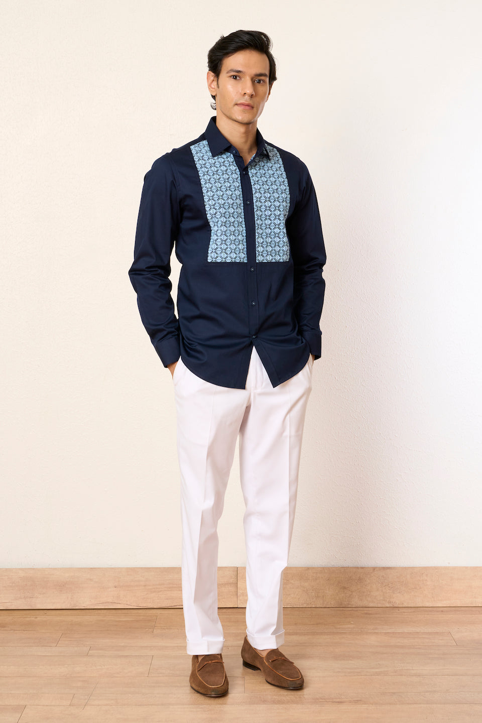 Gargee Designer's Blue Patch Work Shirt Gargee